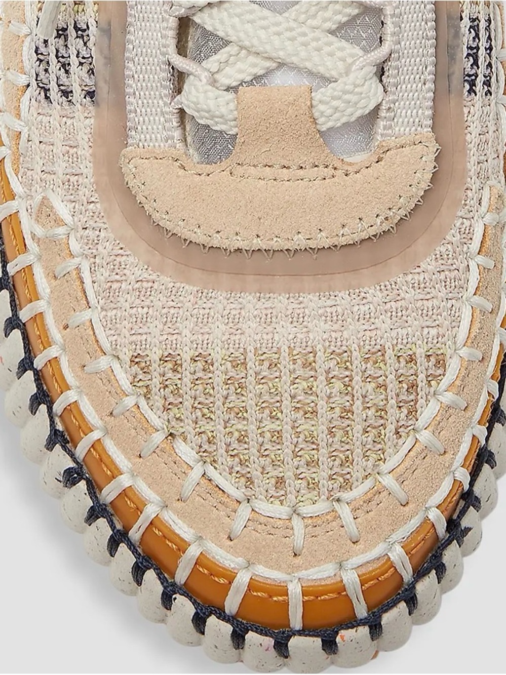 Chloe Neutral Woven Platform Sneakers - Picture 6 of 8